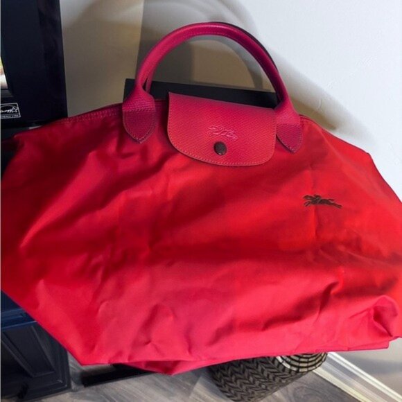 Longchamp Pliage tote Red, Polyamide Authentic - Picture 3 of 13